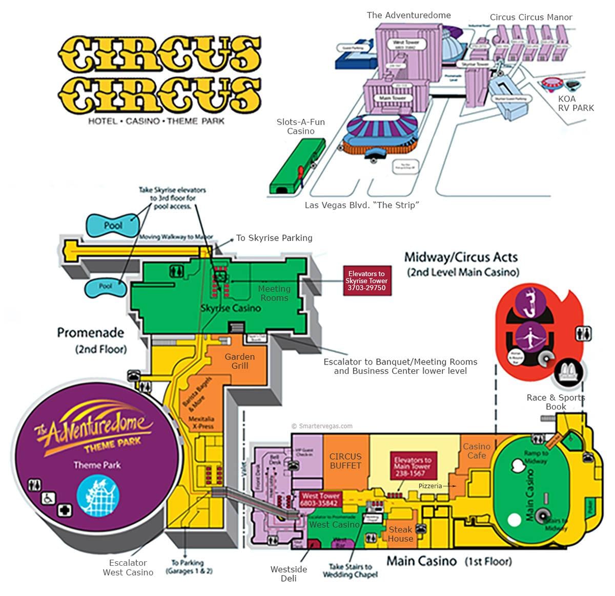 karta över Circus Circus Las Vegas