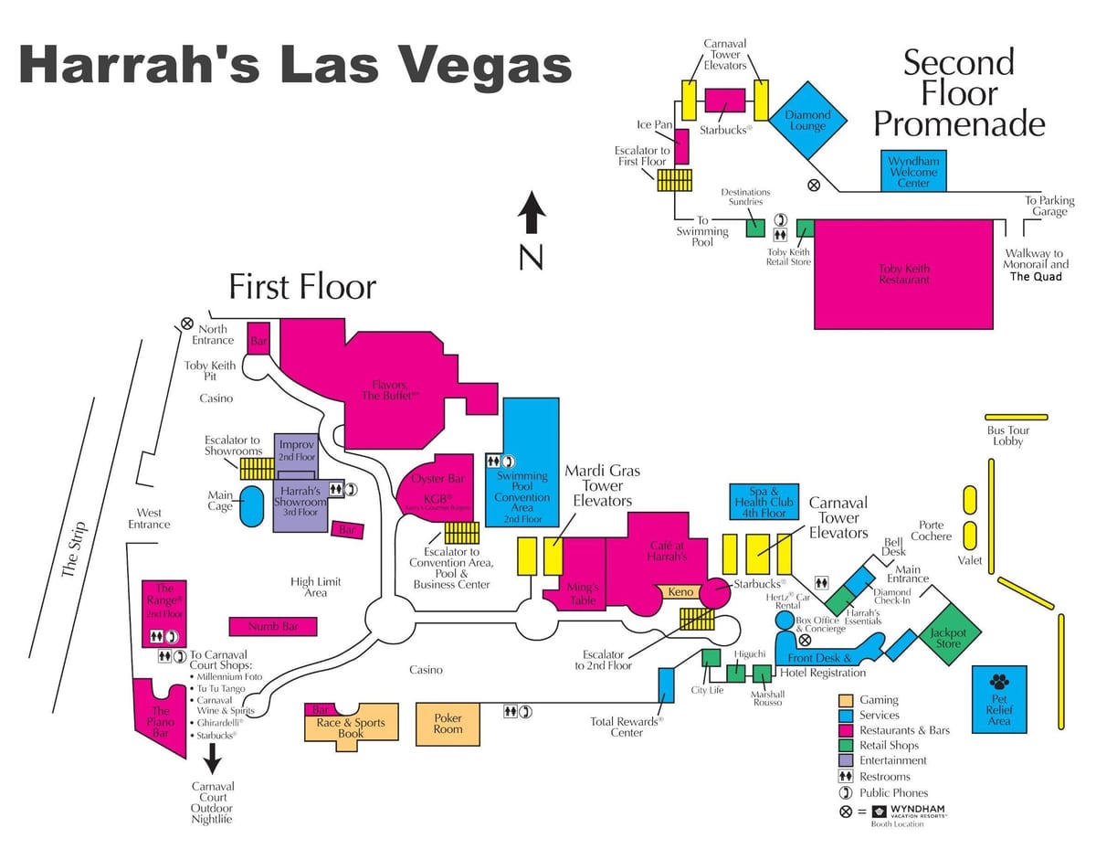 karta från Harrah ' s Las Vegas