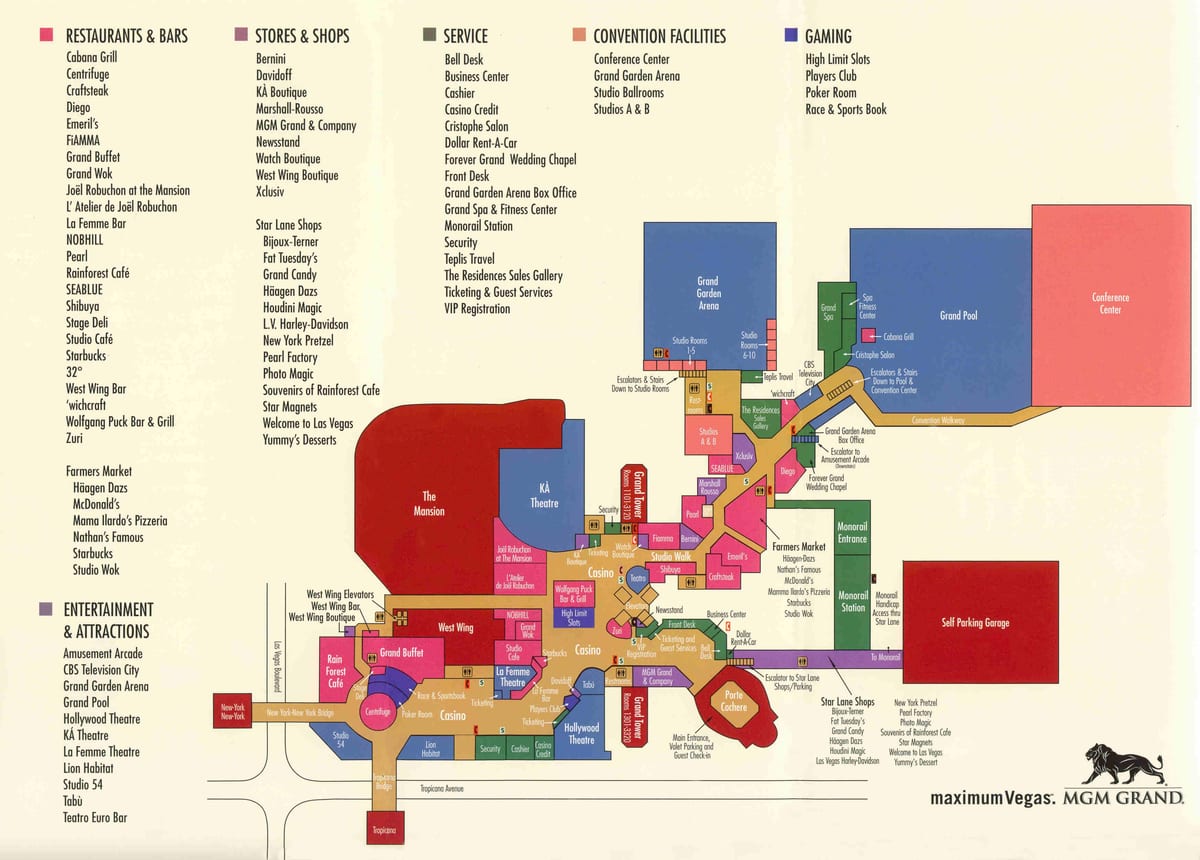 karta över MGM grand Las Vegas