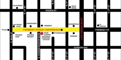 Karta över Las Vegas på Fremont street