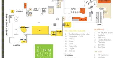 Karta över Linq Las Vegas