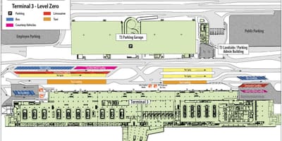 Las Vegas flygplats och karta terminal 3
